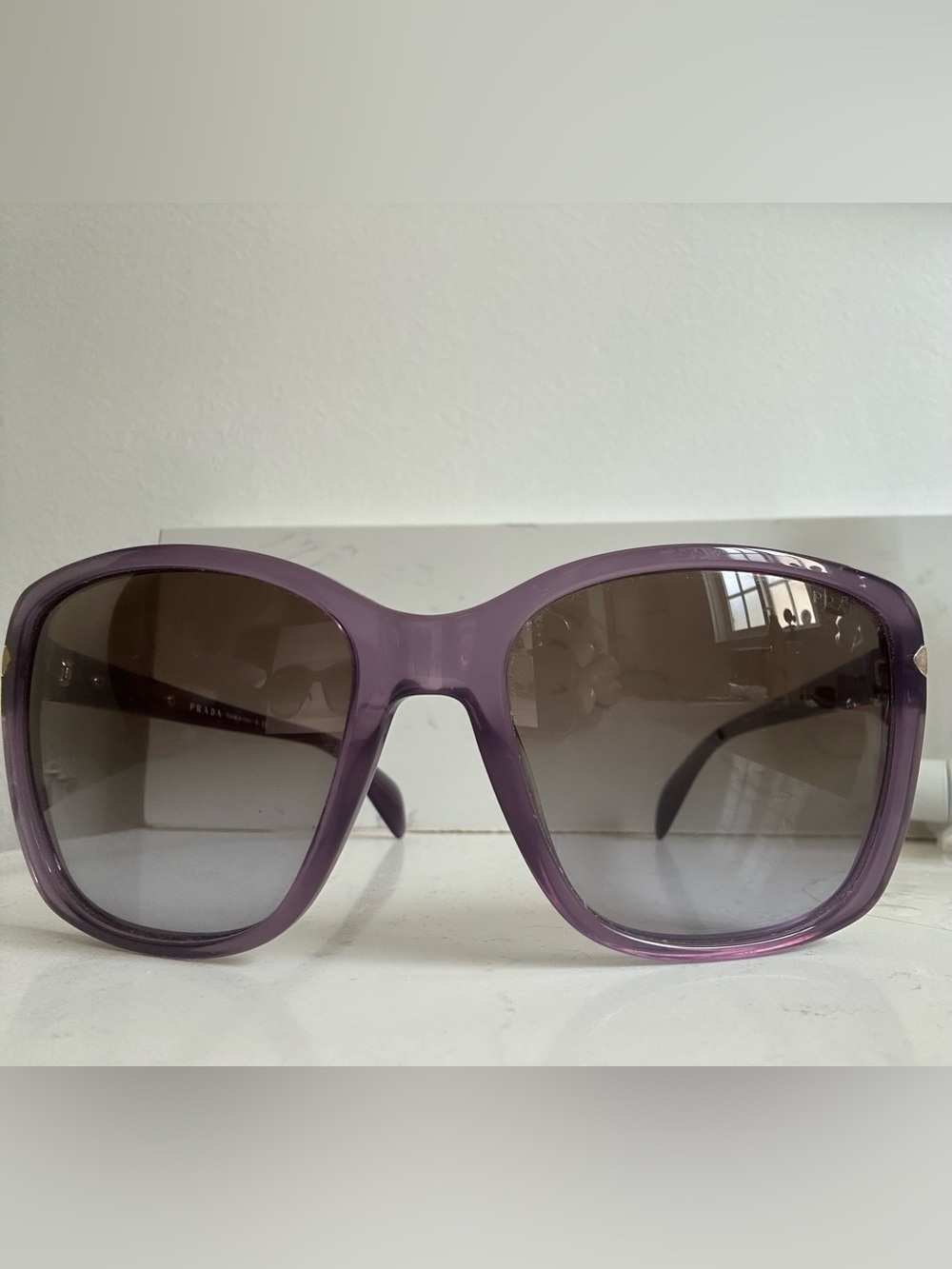 Prada Purple Cat-Eye Sunglasses with Brown Lenses - Picture 4 of 5